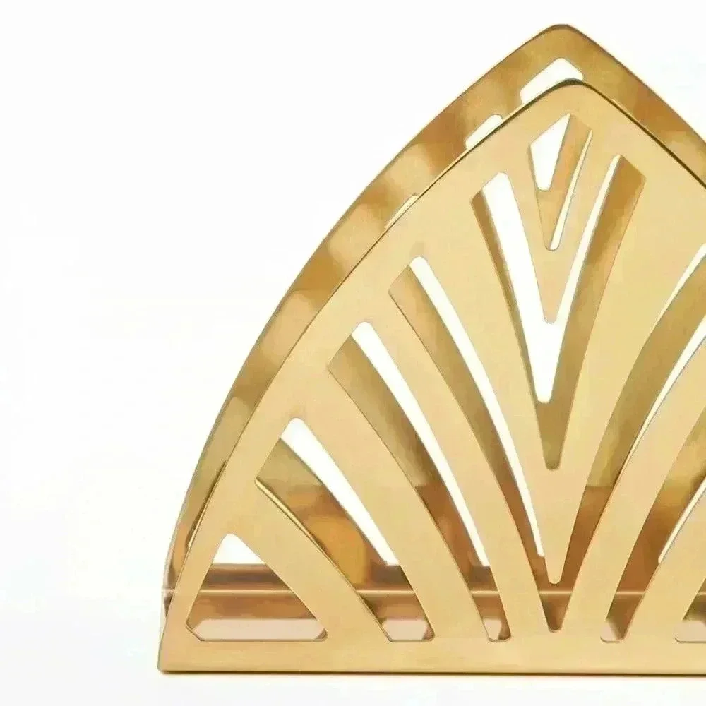 IKEA TILLSTÄLLNING Napkin holder, brass color/ gold Brass Art Deco Triangle